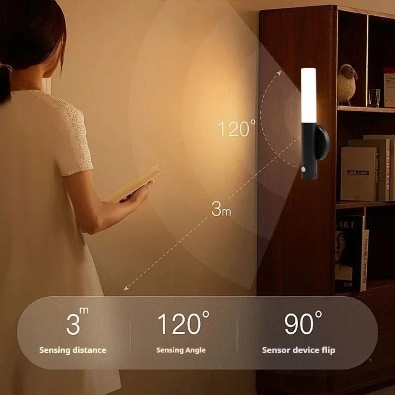 Motion Sensor Night Light, Magnetic LED Wall Light with USB Charging, Ideal for Corridors, Stairs & Gifts