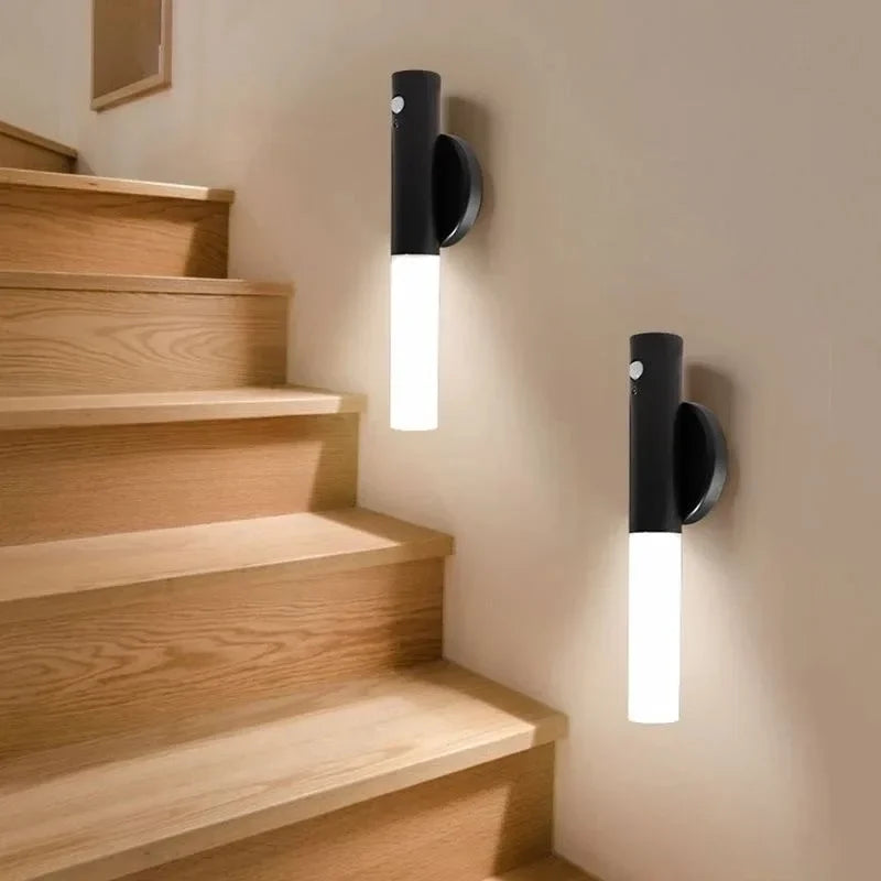 Motion Sensor Night Light, Magnetic LED Wall Light with USB Charging, Ideal for Corridors, Stairs & Gifts