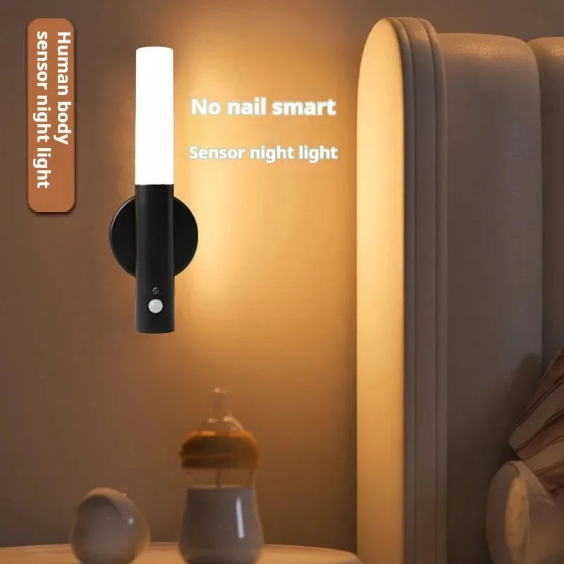 Motion Sensor Night Light, Magnetic LED Wall Light with USB Charging, Ideal for Corridors, Stairs & Gifts