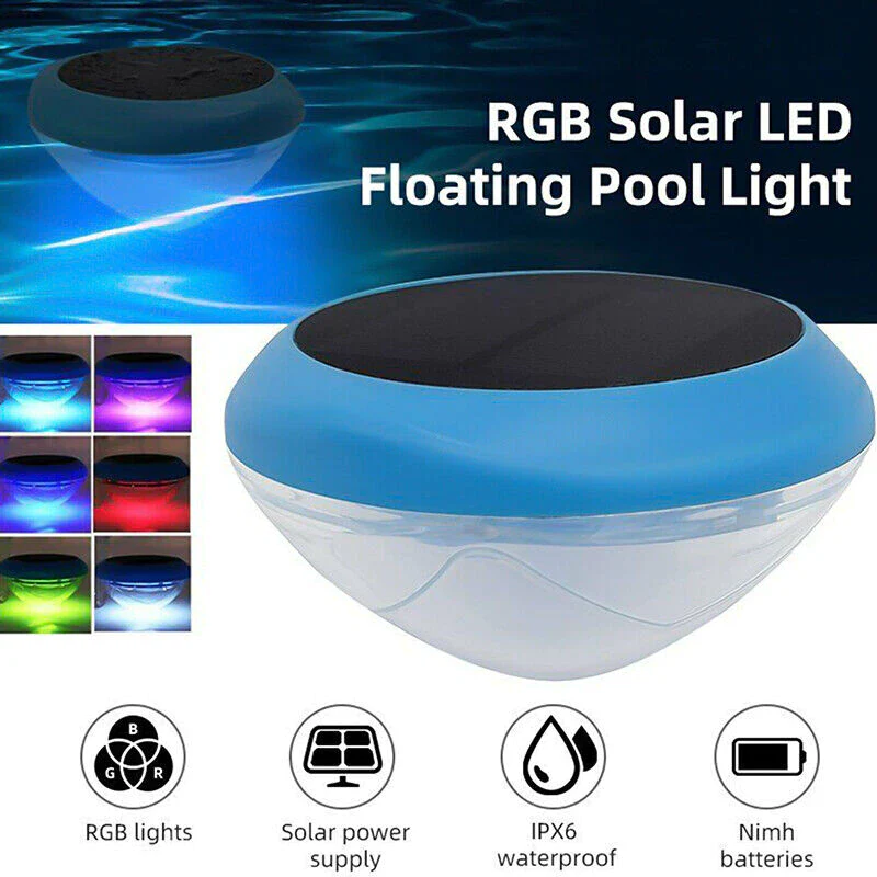 Solar LED RGB Light Outdoor Garden Pond Swimming Pool Floating Waterproof Lamp