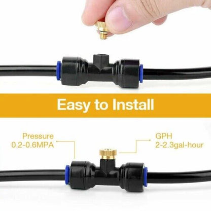 20X Brass Misting Nozzles Mister Sprinkler Outdoor Cooling System Garden Sprayer