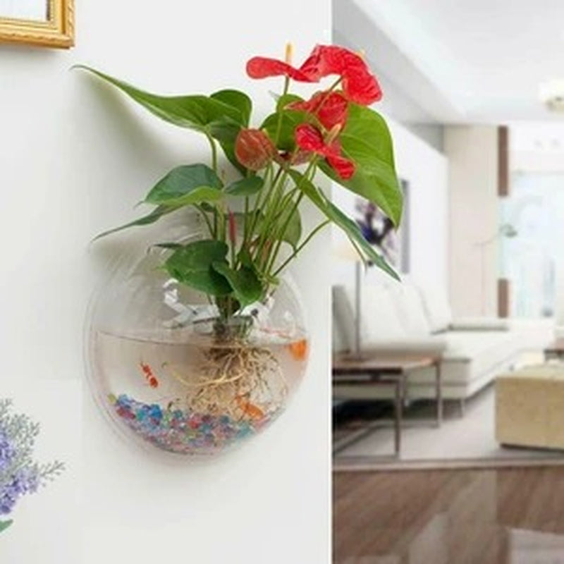 Hydroponic Wall-Mounted Planter & Fish Tank Aquarium Bowl – Home Décor & Mini Hanging Aquarium