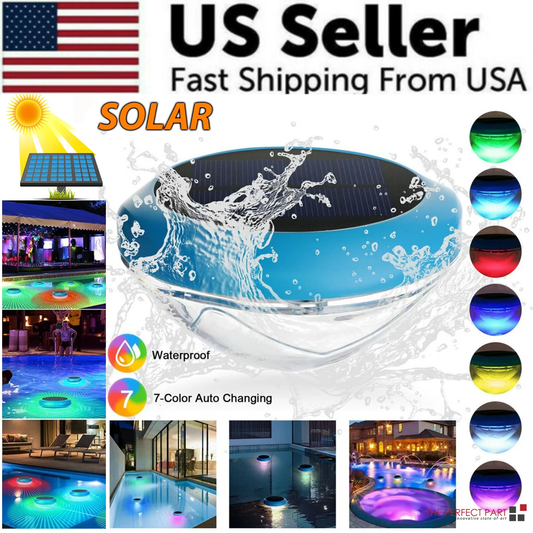 Solar LED RGB Light Outdoor Garden Pond Swimming Pool Floating Waterproof Lamp