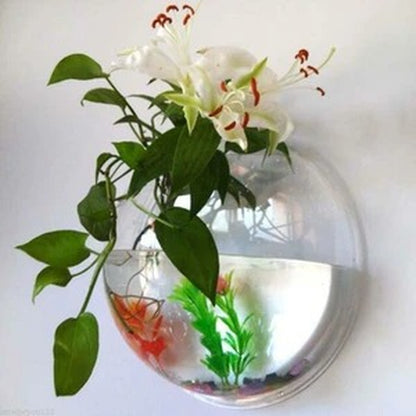 Hydroponic Wall-Mounted Planter & Fish Tank Aquarium Bowl – Home Décor & Mini Hanging Aquarium